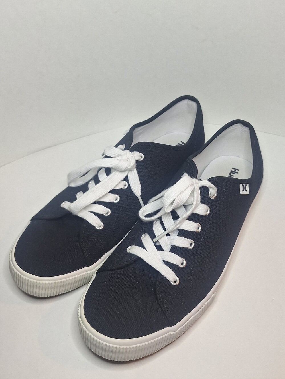 Hurley Colin Black White Skate Shoe Casual Canvas Lace Up Shoes Mens Size 13 M